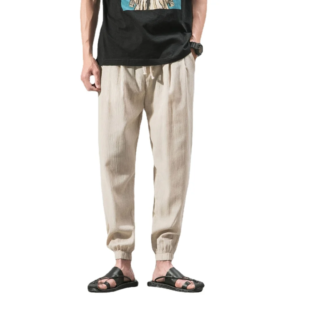 Men'S Summer Casual Pants Daily Wear Solid Full Length Cotton and Linen Pants Mid Waist Pocket Drawstring Trousers Streetwear
Men'S Summer Casual Pants Daily Wear Solid Full Length Cotton and Linen Pants Mid Waist Pocket Drawstring Trousers Streetwear