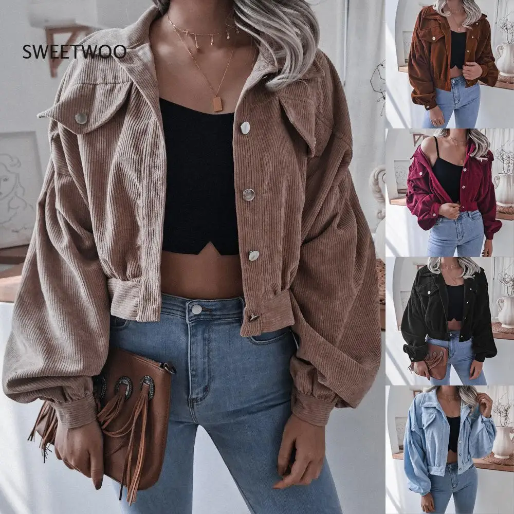 Vintage New Lantern Long Sleeve Corduroy Casual Short Jacket Single Breasted Women's Jacket 2022 Female Simple Coat Tops
Vintage New Lantern Long Sleeve Corduroy Casual Short Jacket Single Breasted Women's Jacket 2022 Female Simple Coat Tops