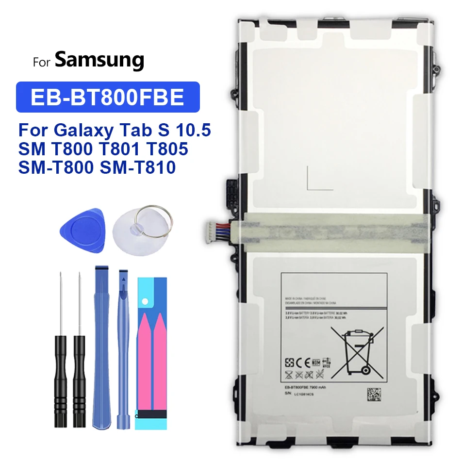 EB-BT800FBE Сменный аккумулятор для Samsung Galaxy Tab S 10,5 SM T800 T801 T805 T807 T807A T807P аккумулятор 7900 мАч + номер отслеживания
EB-BT800FBE Сменный аккумулятор для Samsung Galaxy Tab S 10,5 SM T800 T801 T805 T807 T807A T807P аккумулятор 7900 мАч + номер отслеживания