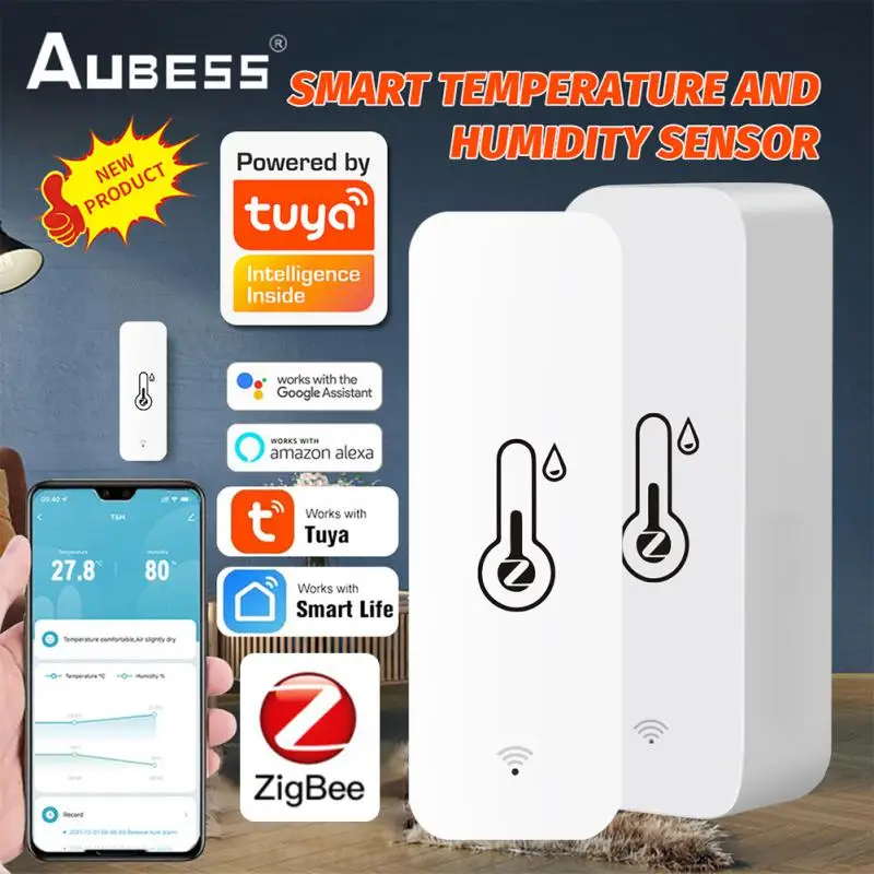 Tuya Smart Home ZigBee Temperature And Humidity Sensor ℃ or ℉ Switch Smart Life APP Control Work With Alexa Google Home
Tuya Smart Home ZigBee Temperature And Humidity Sensor ℃ or ℉ Switch Smart Life APP Control Work With Alexa Google Home