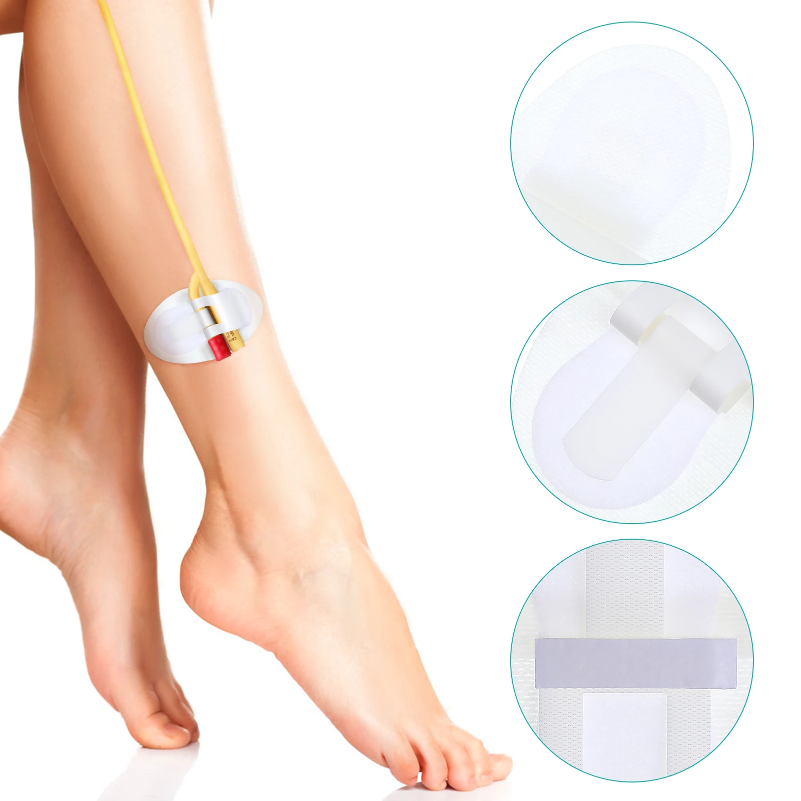 

6pcs Disposable Tube Fixing Stickers Sterilization Catheter Adhesive Tape Patient Catheter Holder Catheter Fixing Sticker