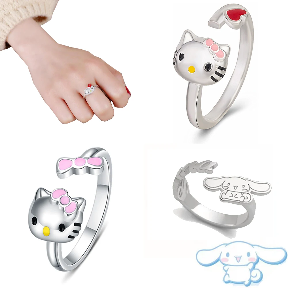 Hello Kitty Silver Ring for Women Fashion Sanrio Kawaii Cartoon Cinnamoroll Figure Anime Rings Party Trend Jewelry Birthday Gift
Hello Kitty Silver Ring for Women Fashion Sanrio Kawaii Cartoon Cinnamoroll Figure Anime Rings Party Trend Jewelry Birthday Gift