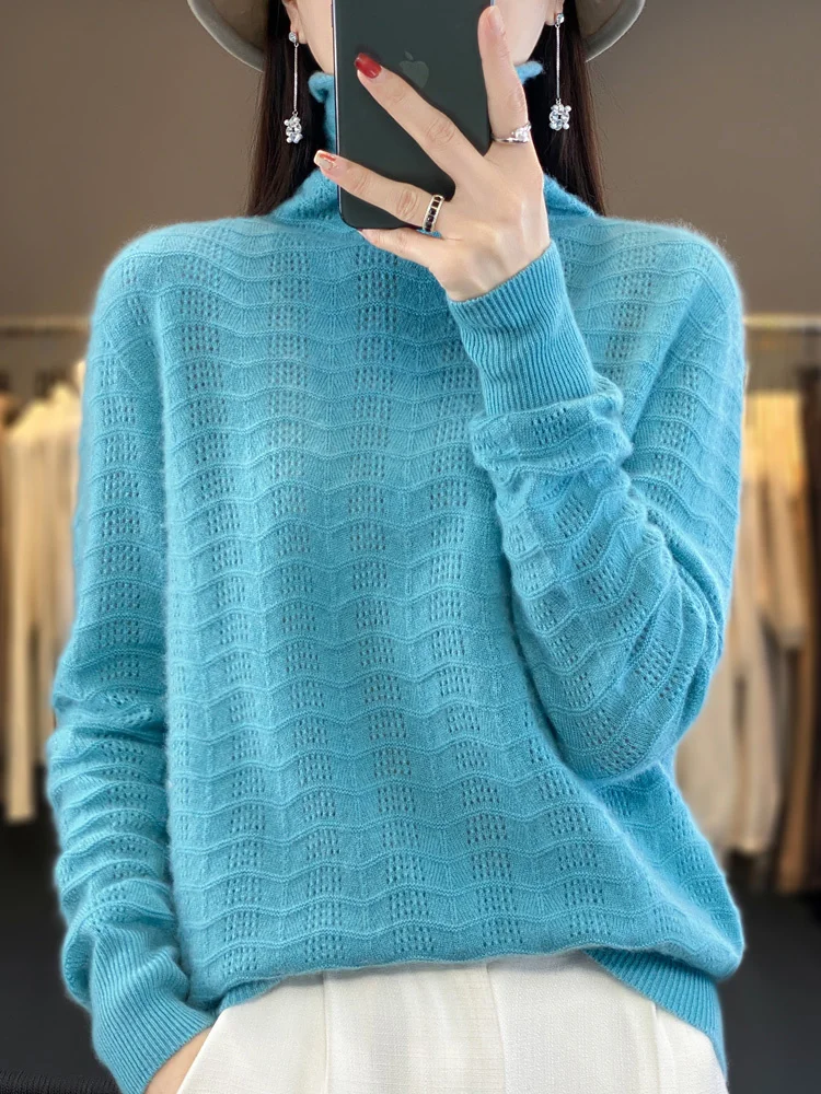 Long Sleeve Pullovers 2023 Fashion 100% Merino Wool Traf Women Sweater Turtleneck Jerseys Autumn Winter Clothing Thick Knitwear
Long Sleeve Pullovers 2023 Fashion 100% Merino Wool Traf Women Sweater Turtleneck Jerseys Autumn Winter Clothing Thick Knitwear