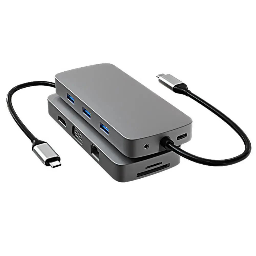 Portable Type C Adapter 5gbps 10 In 1 Usb-c Hub Aluminum Alloy Fast 100w Pd Charging For Laptop Macbook -compatible Splitter
Portable Type C Adapter 5gbps 10 In 1 Usb-c Hub Aluminum Alloy Fast 100w Pd Charging For Laptop Macbook -compatible Splitter