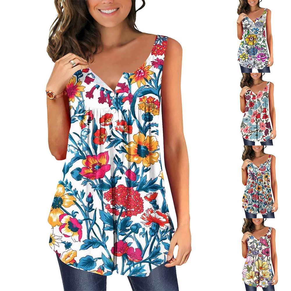 2023 Fashion Summer Women's Floral Pattern Print Off Shoulder Sleeveless Tee Vest Loose Button Top Oversize XS-8XL
2023 Fashion Summer Women's Floral Pattern Print Off Shoulder Sleeveless Tee Vest Loose Button Top Oversize XS-8XL