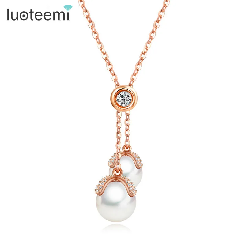 LUOTEEMI Luxury Korean Fashion Pendant Necklace for Women Two Drop Imitation Pearls Chain Statement Healing Crystal Necklaces
LUOTEEMI Luxury Korean Fashion Pendant Necklace for Women Two Drop Imitation Pearls Chain Statement Healing Crystal Necklaces
