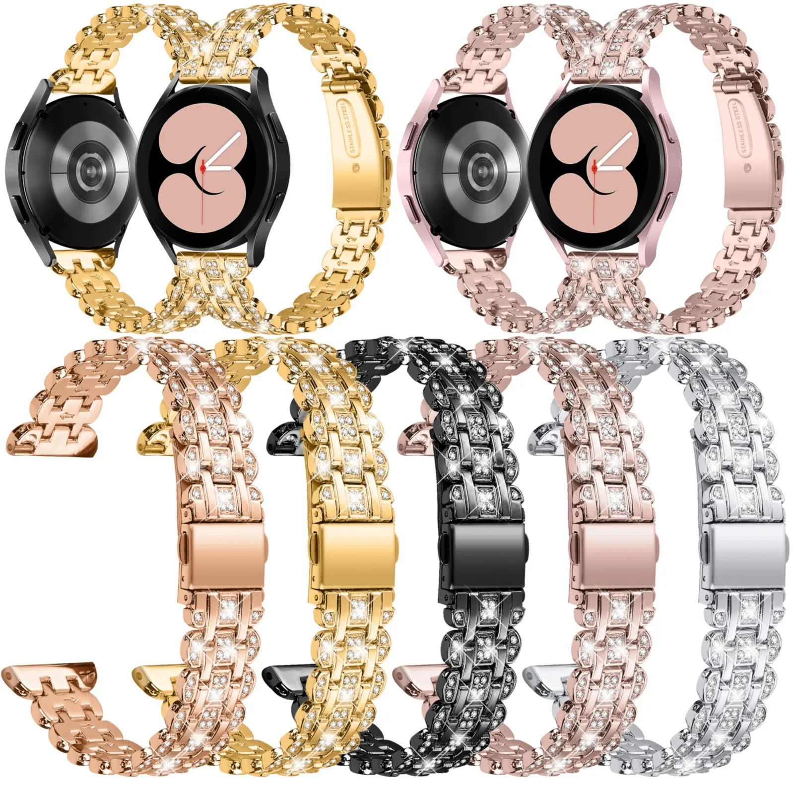 Accessories Band Suitable Compitable For Samsung Band 20mm Stainless Steel Jewelry Watch Strap Wrist Rhinestones Bracelet
Accessories Band Suitable Compitable For Samsung Band 20mm Stainless Steel Jewelry Watch Strap Wrist Rhinestones Bracelet