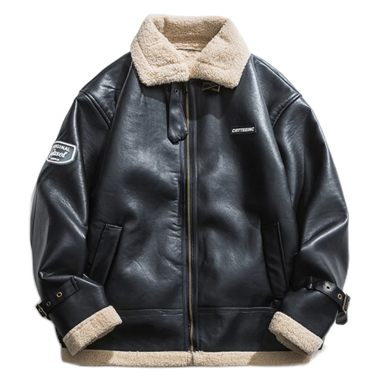 KKAYCATE Vintage PU Leather Sherpa Winter Coat Men Women Streetwear Jacket 2022 Winter Harajuku Jackets
KKAYCATE Vintage PU Leather Sherpa Winter Coat Men Women Streetwear Jacket 2022 Winter Harajuku Jackets