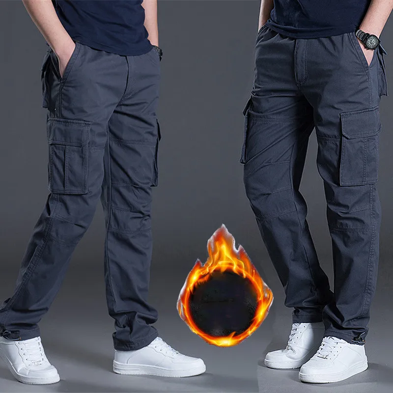 New Men Winter Fleece Warm Cargo Pants Loose Straight Multi-pocket Overalls Tactical Thick Trousers Casual Cotton Warm Pants Men
New Men Winter Fleece Warm Cargo Pants Loose Straight Multi-pocket Overalls Tactical Thick Trousers Casual Cotton Warm Pants Men