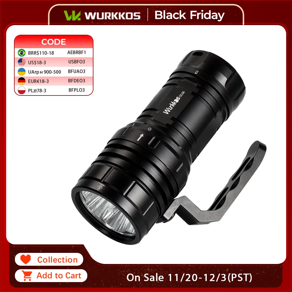 Wurkkos DL06 Фонарик для дайвинга
Wurkkos DL06 Фонарик для дайвинга