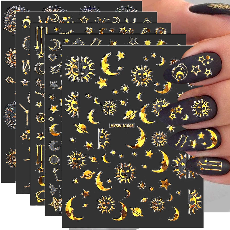 6pcs/set 3D Moon Star Nail Stickers Holographic Laser Nail Decals Aurora Stars Moon Sun Planets Design Nail Art Stickers Decor
6pcs/set 3D Moon Star Nail Stickers Holographic Laser Nail Decals Aurora Stars Moon Sun Planets Design Nail Art Stickers Decor