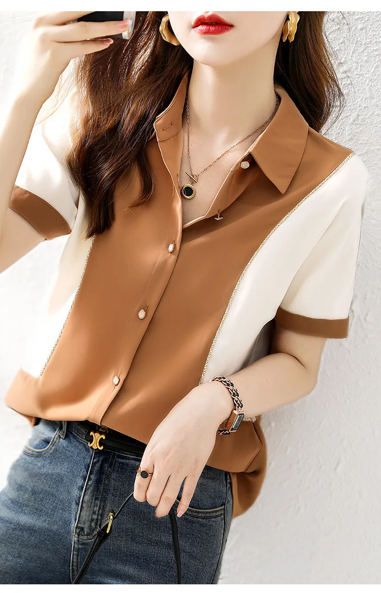 Fashion luxury ladies chiffon shirt France style woman printing blouse Spring Summer short sleeve Tops blusa mujer
Fashion luxury ladies chiffon shirt France style woman printing blouse Spring Summer short sleeve Tops blusa mujer