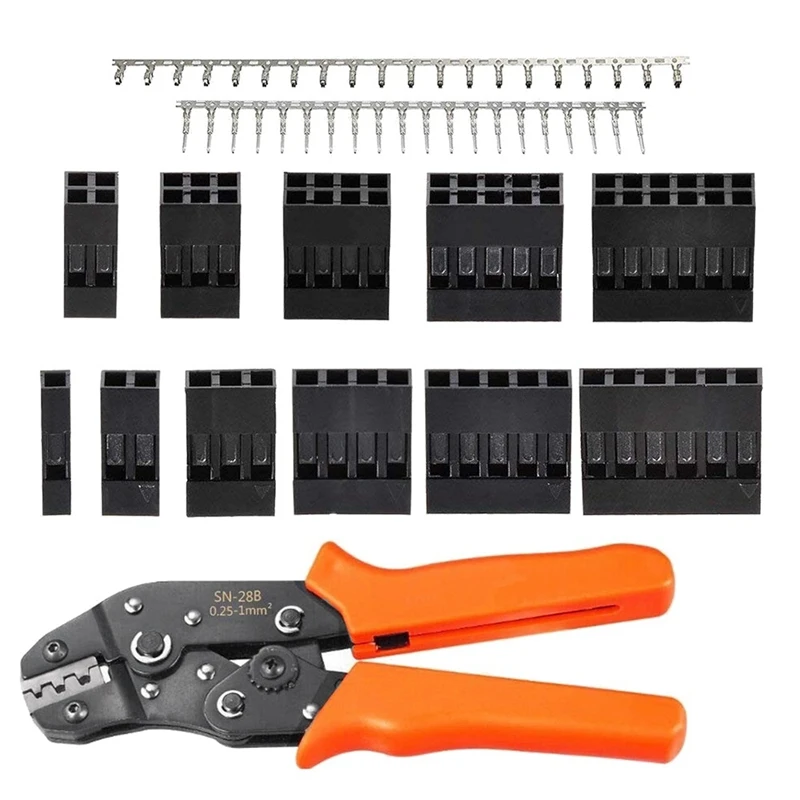 620Pcs Dupont Connector Kit With Wire Crimper Plier 2.54Mm Pitch 1/2/3/4/5/6 Pin JST SM And 2.54 Mm JST XH Male/Female
620Pcs Dupont Connector Kit With Wire Crimper Plier 2.54Mm Pitch 1/2/3/4/5/6 Pin JST SM And 2.54 Mm JST XH Male/Female