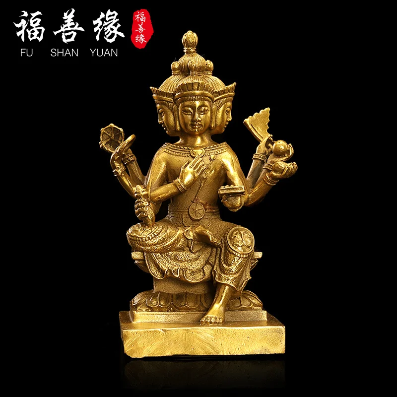 Pure Copper Thailand Four-Sided Buddha Ornaments Great Brahma King Home Car Decorative Crafts Worship Buddha Statue
Pure Copper Thailand Four-Sided Buddha Ornaments Great Brahma King Home Car Decorative Crafts Worship Buddha Statue