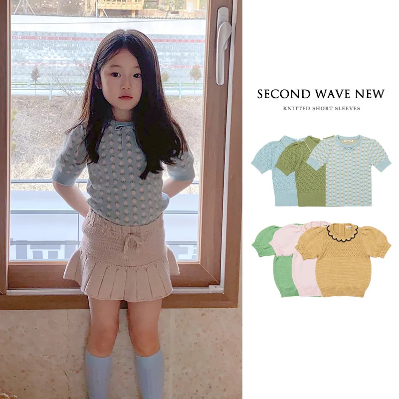 Детская трикотажная одежда, свитер, Новинка весна-лето 2022, футболка для девочек с коротким рукавом и отворотом, топ, детская одежда, топ, наря... 
Детская трикотажная одежда, свитер, Новинка весна-лето 2022, футболка для девочек с коротким рукавом и отворотом, топ, детская одежда, топ, наря...