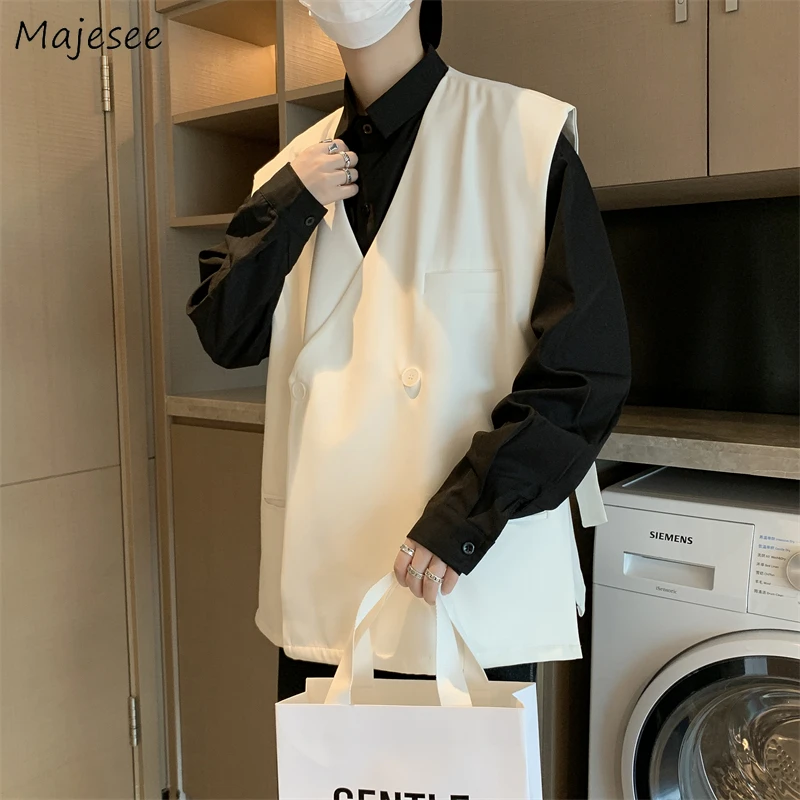 Vests Men Solid Simple Loose All-match Spring New Fashion Korean Style Students Casual V-neck Popular Outwear Harajuku Design
Vests Men Solid Simple Loose All-match Spring New Fashion Korean Style Students Casual V-neck Popular Outwear Harajuku Design