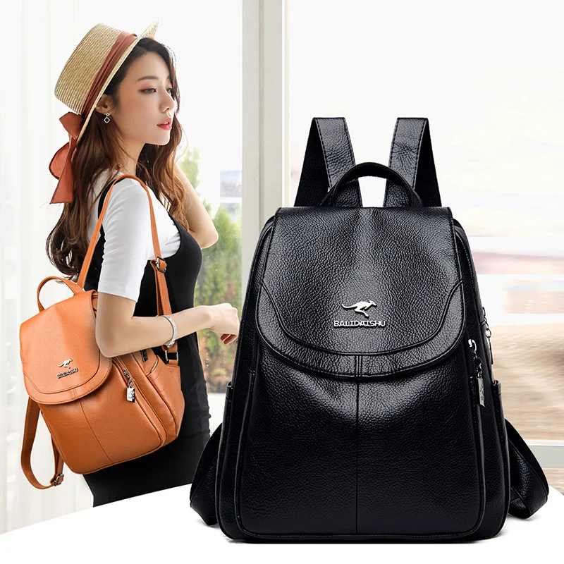 Brand Women Backpack High Quality Leather School Bags For Teenager Girls Casual School Backpack Vintage Solid Lady Shoulder Bags
Brand Women Backpack High Quality Leather School Bags For Teenager Girls Casual School Backpack Vintage Solid Lady Shoulder Bags