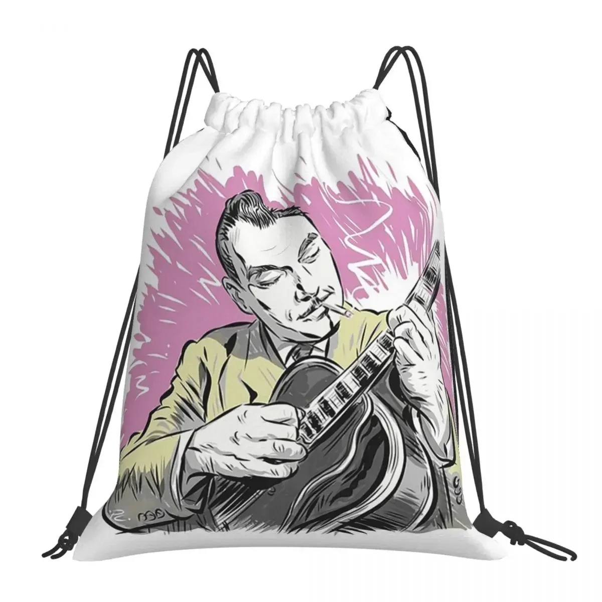 Django Reinhardt - Иллюстрация Пола Cemmick Рюкзаки Сумки на шнурке Пучок Карманная сумка