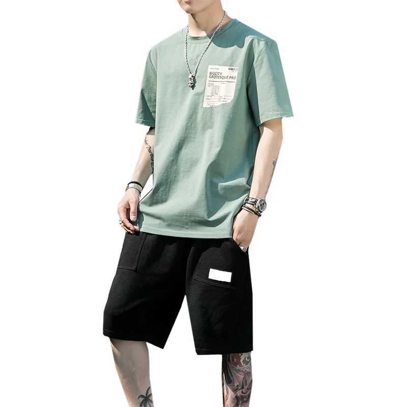 Tracksuit Men Summer Men Set Fashion 2 PCS Sweat Suit Striped Short Sleeve T-shirt Shorts Sets Male Sportswear Sportsuit Coats
Tracksuit Men Summer Men Set Fashion 2 PCS Sweat Suit Striped Short Sleeve T-shirt Shorts Sets Male Sportswear Sportsuit Coats