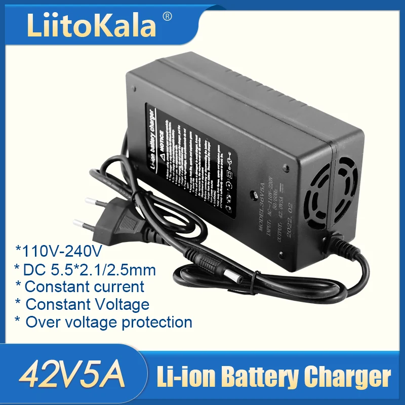 LiitoKala 36V 5A 18650 charger Output 42V 5A Charger Input Lithium Li-ion Li-poly Charger For 10Series 36V Electric Bike
LiitoKala 36V 5A 18650 charger Output 42V 5A Charger Input Lithium Li-ion Li-poly Charger For 10Series 36V Electric Bike