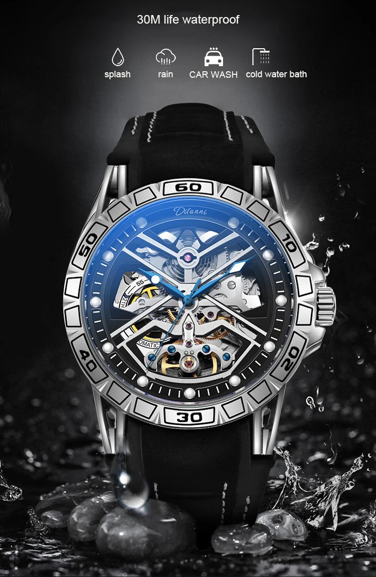 Cool Black Watches Men Automatic Mechanical Watch Men's Clock Hollow Tonneau Big Dial relogio masculino Waterproof Wristwatch 
Cool Black Watches Men Automatic Mechanical Watch Men's Clock Hollow Tonneau Big Dial relogio masculino Waterproof Wristwatch