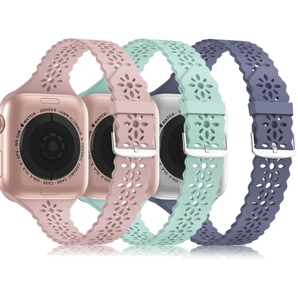 Silicone Band for Apple Watch 7/6/SE/5/4/3/2/1 38mm 40mm 42mm 44mm 41MM 45MM Women, Slim Narrow Thin Sport Band for iwatch
Silicone Band for Apple Watch 7/6/SE/5/4/3/2/1 38mm 40mm 42mm 44mm 41MM 45MM Women, Slim Narrow Thin Sport Band for iwatch