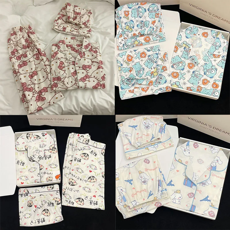 Новая Пижама Sanrio для женщин на весну и осень, милая домашняя пижама с коротким рукавом Hello Kitty Se
Новая Пижама Sanrio для женщин на весну и осень, милая домашняя пижама с коротким рукавом Hello Kitty Se