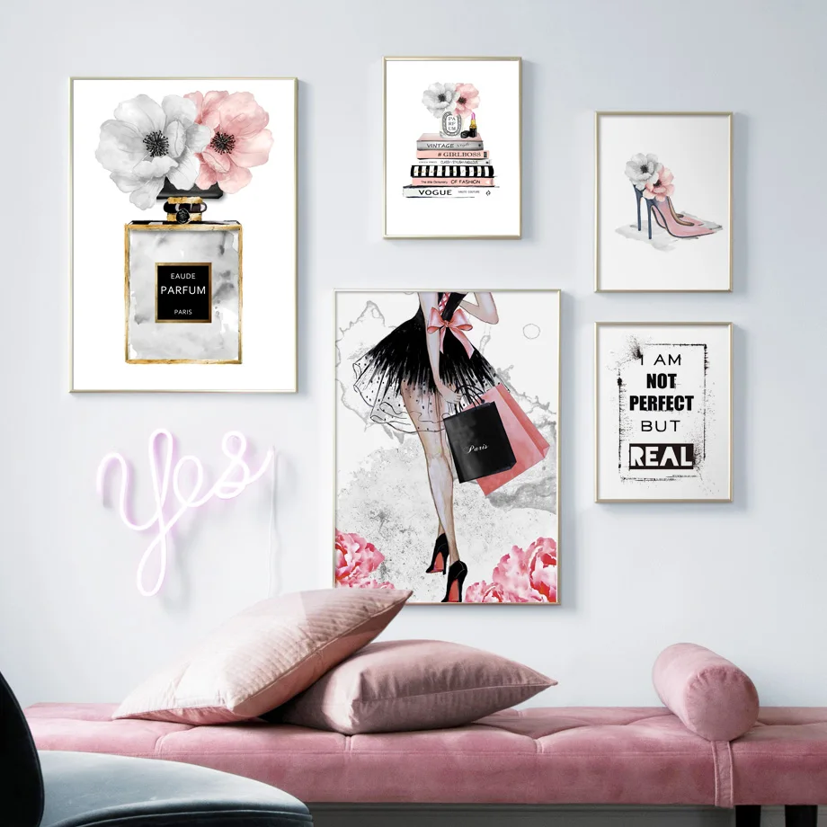 Fashion Paris Bag Book perfume High heels Wall Art Canvas Painting Nordic Posters And Prints Wall Pictures For Living Room Decor
Fashion Paris Bag Book perfume High heels Wall Art Canvas Painting Nordic Posters And Prints Wall Pictures For Living Room Decor