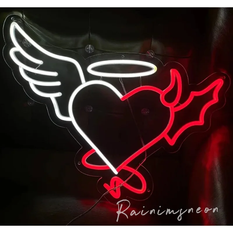 Custom Led Angel and Devil Demon Flexible Neon Light Sign Wedding Decoration Bedroom Home Wall Decor Marriage Party Illuminated
Custom Led Angel and Devil Demon Flexible Neon Light Sign Wedding Decoration Bedroom Home Wall Decor Marriage Party Illuminated