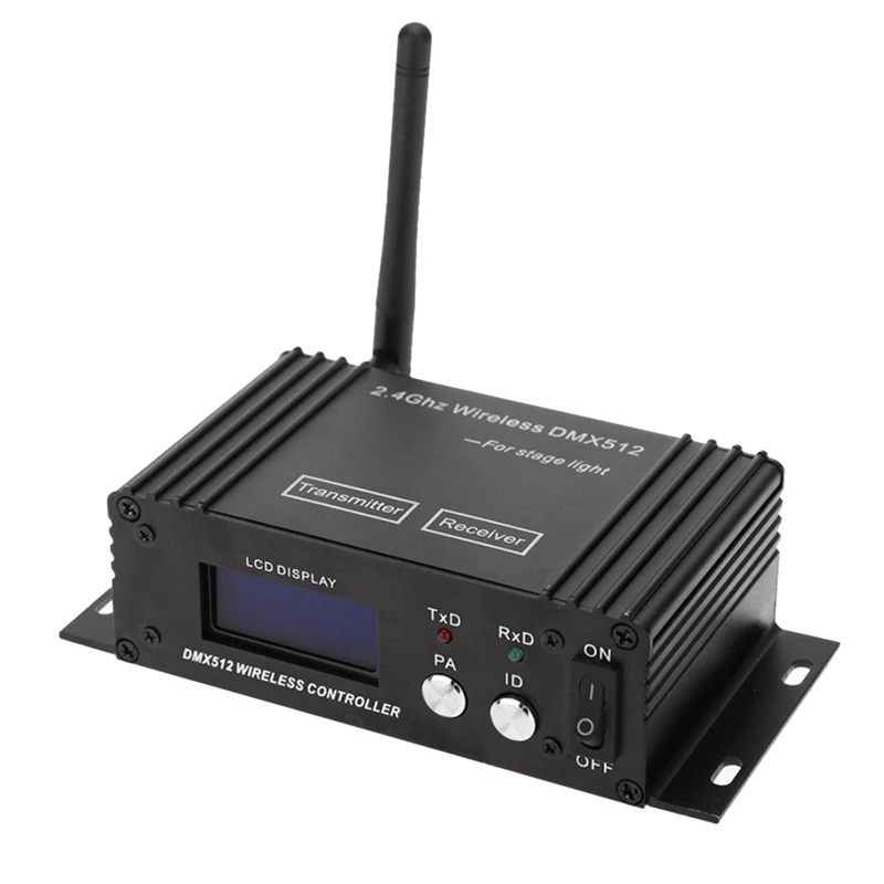 

DMX512 Wireless Transmitter 2.4G ISM 126 Band 9-12V DC 500MA MIN 20Dbm For LED Stage Light Control