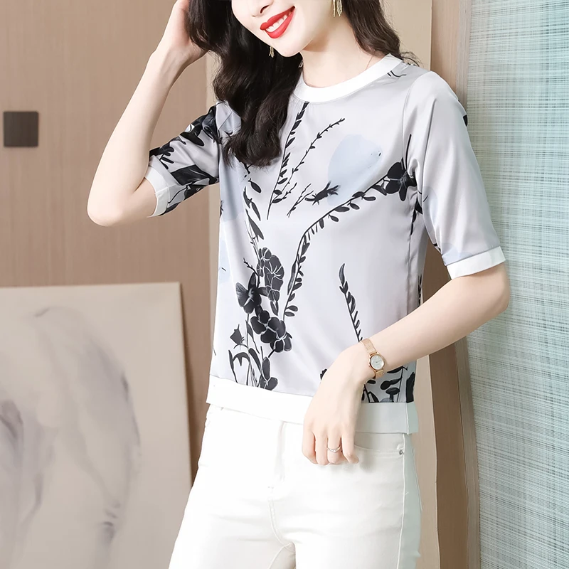 Silk Cotton Women's T-shirts Summer 2023 New Printed Loose Fit Tees Short Sleeves Top Patchwork O-neck Ladies Clothing YCMYUNYAN
Silk Cotton Women's T-shirts Summer 2023 New Printed Loose Fit Tees Short Sleeves Top Patchwork O-neck Ladies Clothing YCMYUNYAN