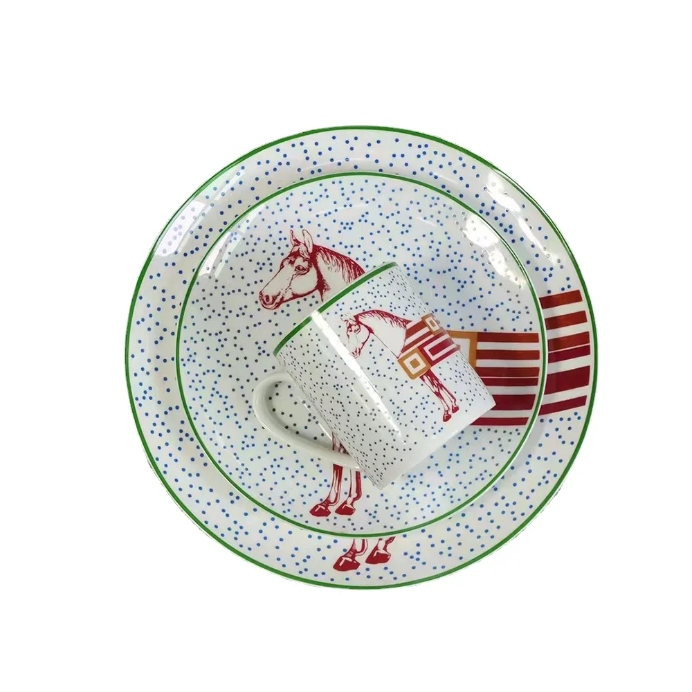 

Первоклассные керамические обеденные тарелки с геометрическим рисунком, керамическая тарелка с зарядным устройством, желтая посуда с сеткой, набор тарелок, Сервировочная тарелка