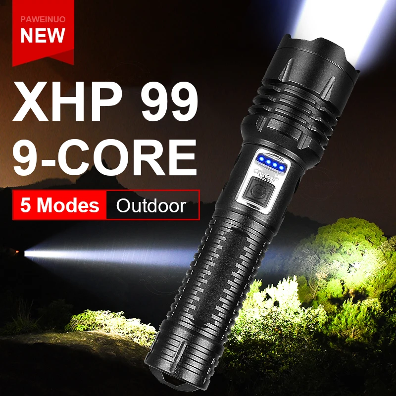 400000LM XHP99 Most Powerful LED Flashlight USB Rechargeable Flashlights 18650 Waterproof Torch Light Camping Lantern XHP90 Lamp
400000LM XHP99 Most Powerful LED Flashlight USB Rechargeable Flashlights 18650 Waterproof Torch Light Camping Lantern XHP90 Lamp