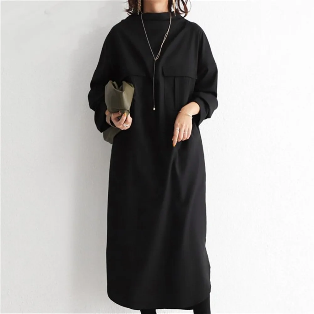 Japan And South Korea Women's Dress 2022 New Long Casual Loose Solid Color Zipper Pocket Split Patchwork Fashion Dresses Women
Japan And South Korea Women's Dress 2022 New Long Casual Loose Solid Color Zipper Pocket Split Patchwork Fashion Dresses Women
