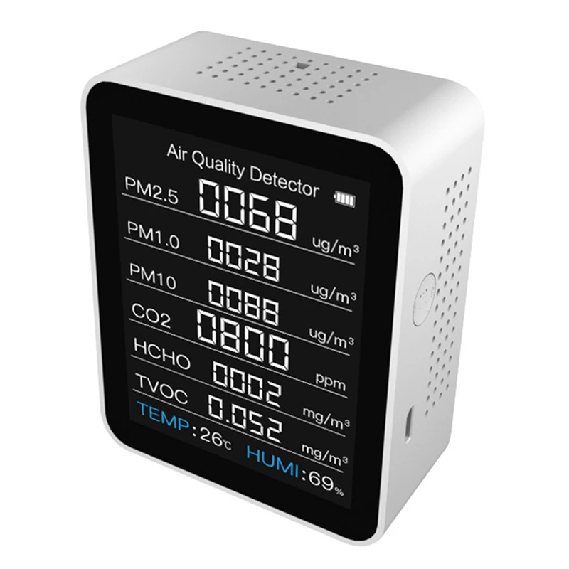 Multifunctional 8 in 1 CO2 Instrument Gas Detector Temperature Humidity Meter TVOC HCHO PM2.5 Air Quality Detector
Multifunctional 8 in 1 CO2 Instrument Gas Detector Temperature Humidity Meter TVOC HCHO PM2.5 Air Quality Detector