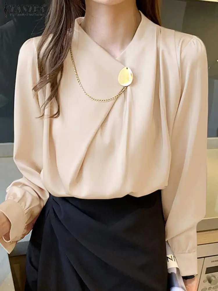 Elegant Solid Blouse ZANZEA Women Satin Shirt Spring O Neck Long Sleeve Work OL Tops Casual Office Lady Blusas Tunic Chemise 7
Elegant Solid Blouse ZANZEA Women Satin Shirt Spring O Neck Long Sleeve Work OL Tops Casual Office Lady Blusas Tunic Chemise 7