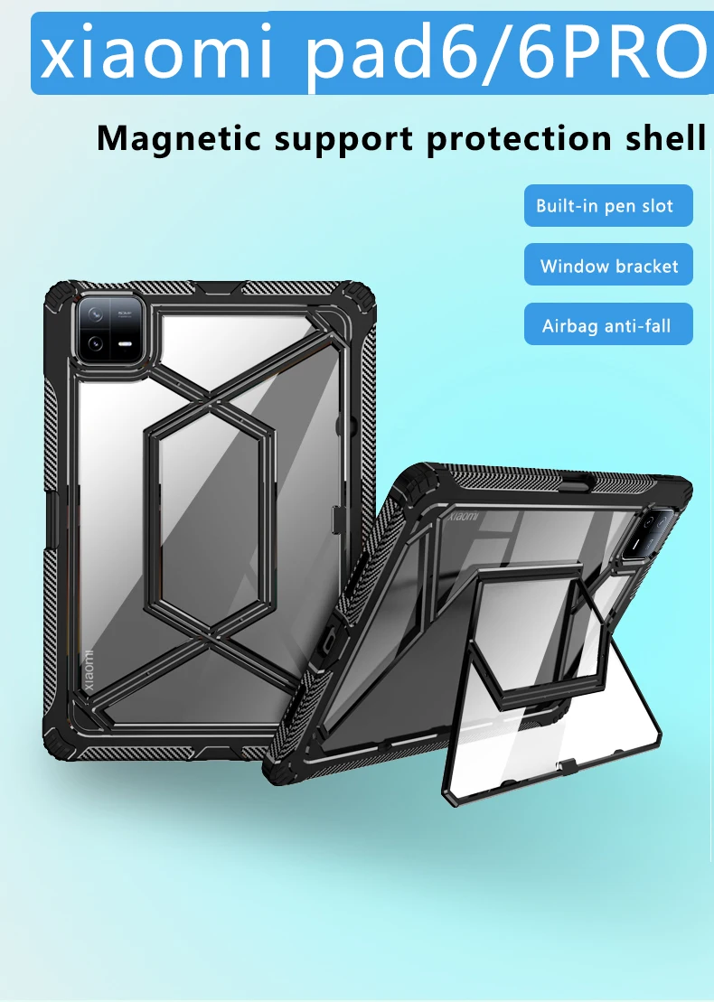 Shockproof Case for Xiaomi Pad 6 Soft Silicone + Hard PC Foldable Stand Durable Cover Clear Back Capas for Xiaomi Pad 6 Pro
Shockproof Case for Xiaomi Pad 6 Soft Silicone + Hard PC Foldable Stand Durable Cover Clear Back Capas for Xiaomi Pad 6 Pro