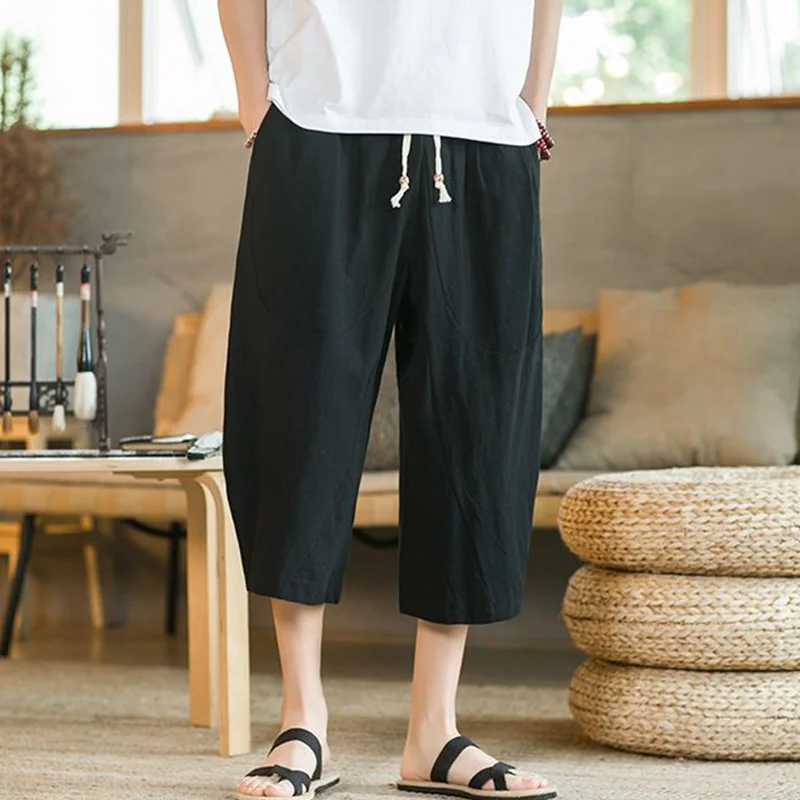Casual Men's Cotton Linens Pants for Men Oversize Harem Cropped Trousers Male Summer Casual Beach Japanese Streetwear Hip Hop
Casual Men's Cotton Linens Pants for Men Oversize Harem Cropped Trousers Male Summer Casual Beach Japanese Streetwear Hip Hop