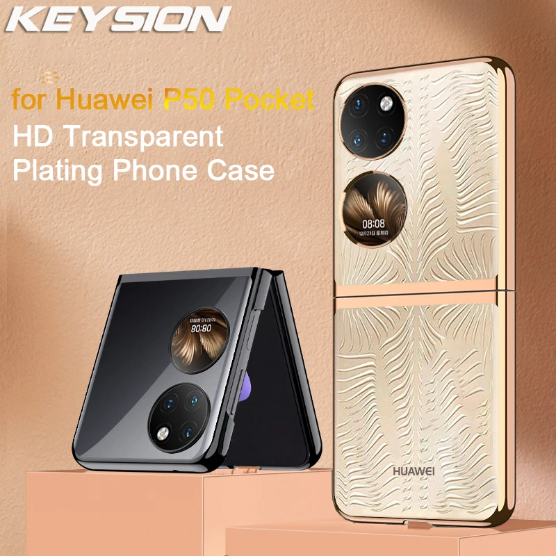 

KEYSION HD покрытие прозрачный чехол для Huawei P50 Карманный ультра тонкий прозрачный Жесткий ПК Флип складной чехол для телефона для Huawei P50 карман