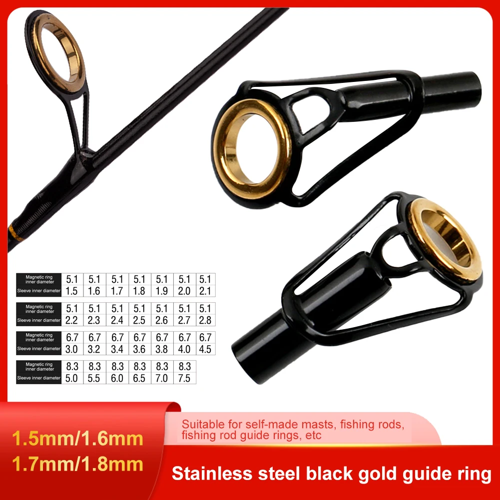 Stainless Steel Fishing Top Rod Guide Ring DIY Fishing Pole Tip 1.5mm/1.6mm/1.7mm/1.8mm Fishing Tackle Accessories Repair goods
Stainless Steel Fishing Top Rod Guide Ring DIY Fishing Pole Tip 1.5mm/1.6mm/1.7mm/1.8mm Fishing Tackle Accessories Repair goods