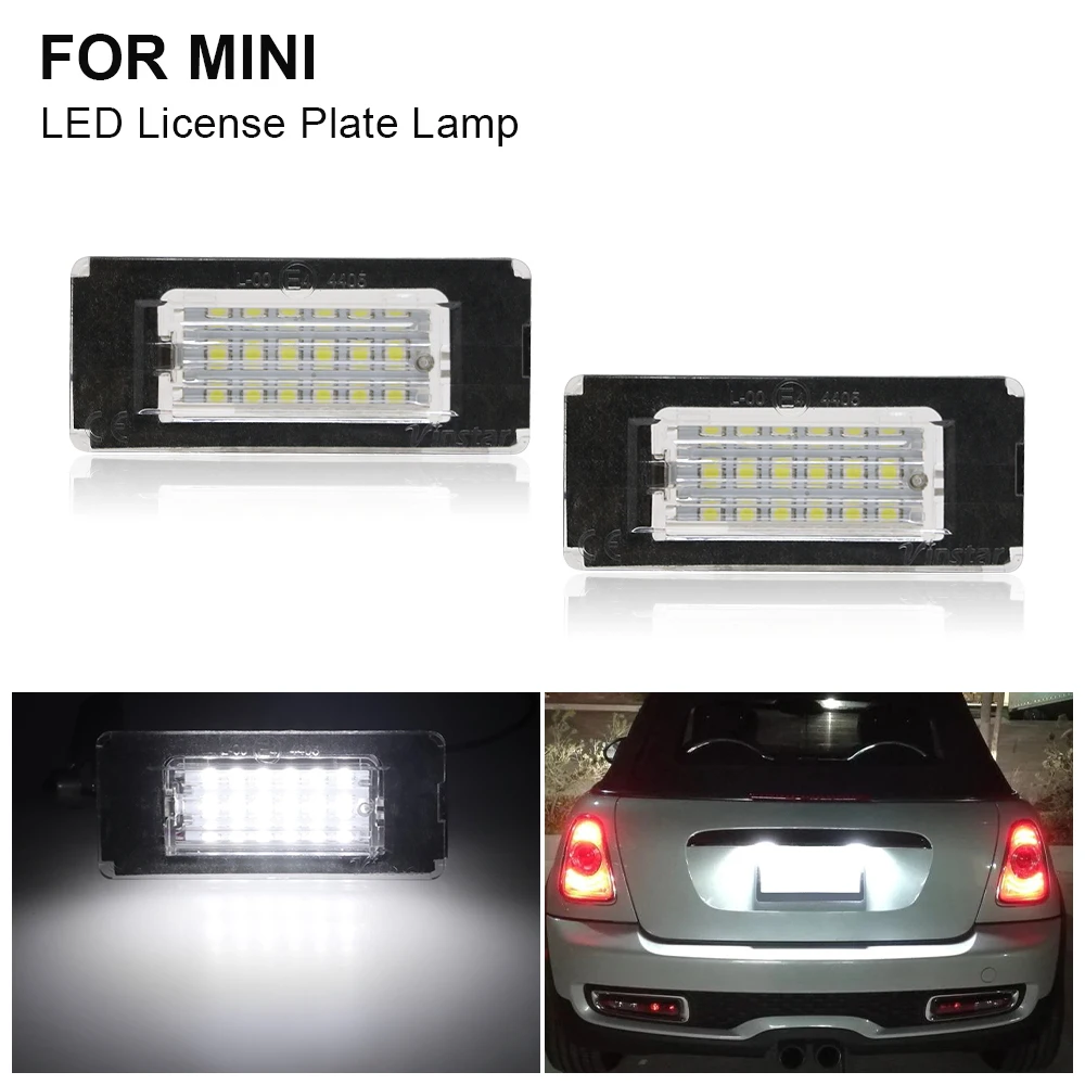 

For Mini Cooper R56 Hatchback R57 Convertible R58 R59 2PCS Canbus LED License Number Plate Light OEM part# 51132756227