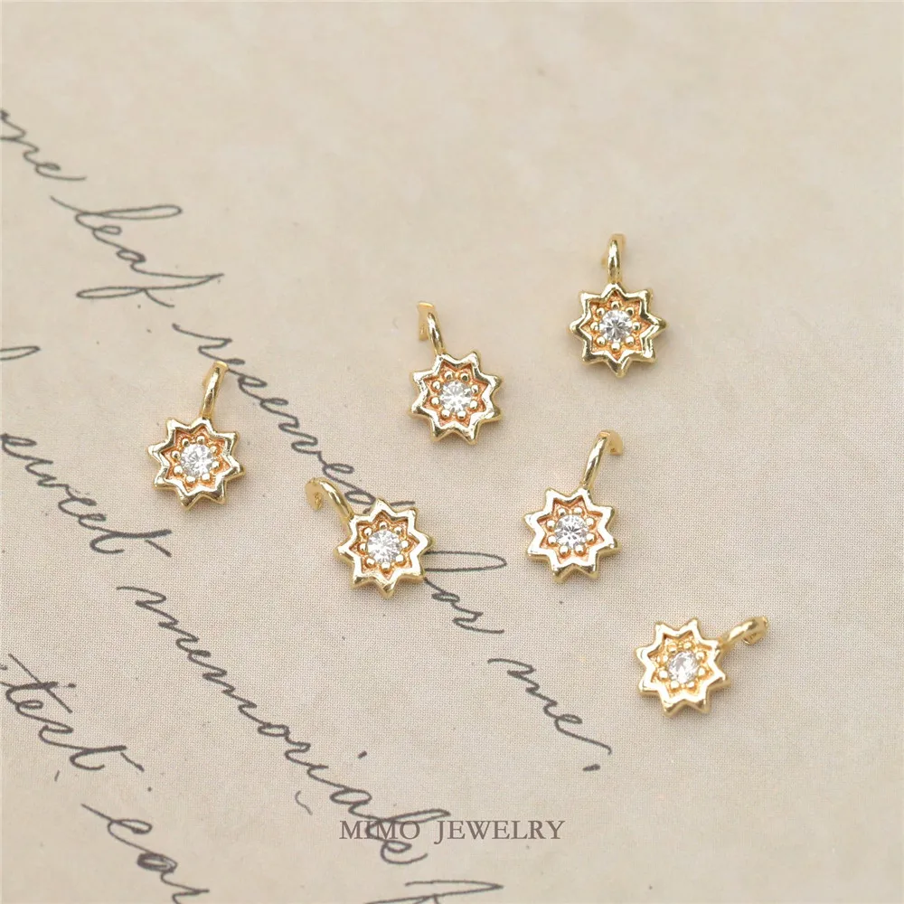 MIMO JEWELRY White copper plated gold inlaid Mini zircon small star octagonal Star Pendant DIY hand accessories 
MIMO JEWELRY White copper plated gold inlaid Mini zircon small star octagonal Star Pendant DIY hand accessories