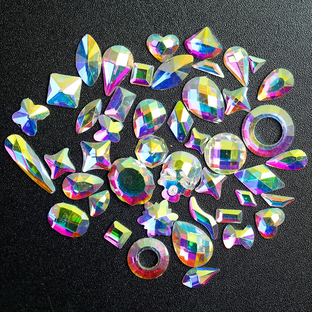 100PCS Glitter AB Colorful Various Shape Flatback Diamonds Crystal Glass Nail Art Rhinestones Jewelry Decoration Manicure Charms
100PCS Glitter AB Colorful Various Shape Flatback Diamonds Crystal Glass Nail Art Rhinestones Jewelry Decoration Manicure Charms