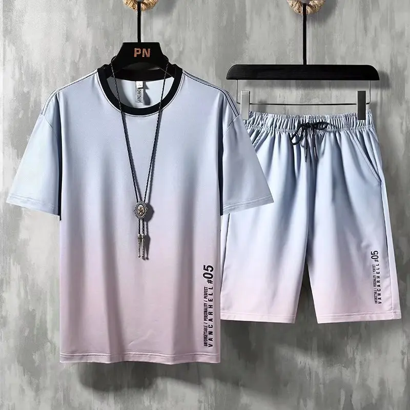 Leisure Sports Suit for Men2022Summer New Short-Sleeved Shorts Two-Piece Tie-Dye Gradient Fashion Short Sleeve Top
Leisure Sports Suit for Men2022Summer New Short-Sleeved Shorts Two-Piece Tie-Dye Gradient Fashion Short Sleeve Top