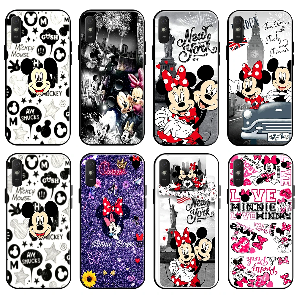 Cartoon Minnie Mickey Mouse Phone Case For Xiaomi Redmi 9A For Redmi 9AT Case Back Funda Coque Black Liquid Silicon TPU
Cartoon Minnie Mickey Mouse Phone Case For Xiaomi Redmi 9A For Redmi 9AT Case Back Funda Coque Black Liquid Silicon TPU