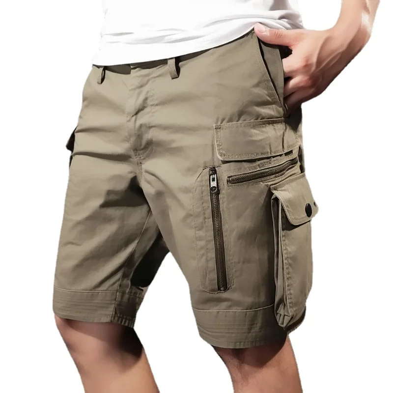 

Men Cargo Shorts Stretch Washed Vintage Have Belted and Pockets