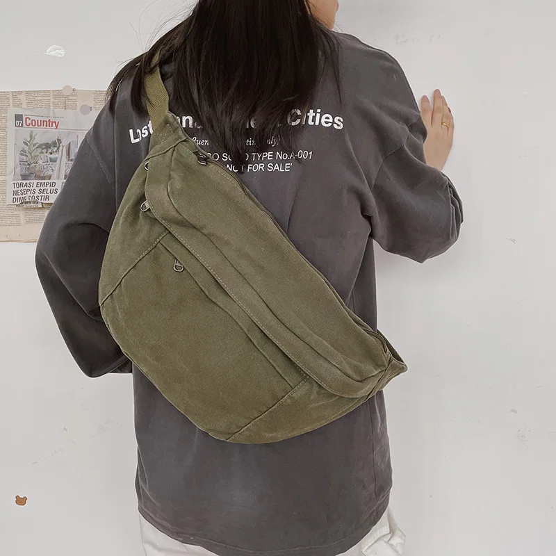 

Модная трендовая поясная сумка для женщин, уличная холщовая нагрудная сумочка на ремне в стиле хип-хоп для спорта на открытом воздухе, забавная женская сумка через плечо
