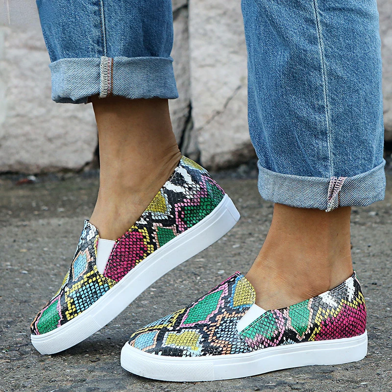 Casual Mixed-color Sneakers Fashion Personality Snake Print Women's Shoes Outdoor Walking Shoes Zapatillas De Deporte
Casual Mixed-color Sneakers Fashion Personality Snake Print Women's Shoes Outdoor Walking Shoes Zapatillas De Deporte