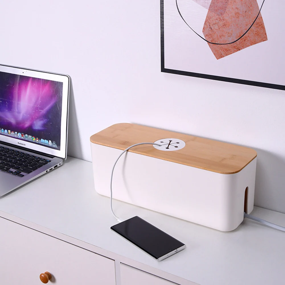 Wire Storage Box with Wooden Cover Tablet Phone Network Line Socket Organizer Household Charger Management Sets
Wire Storage Box with Wooden Cover Tablet Phone Network Line Socket Organizer Household Charger Management Sets