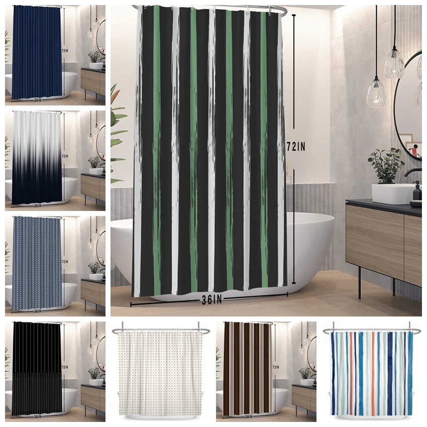 Modern Stripes Black Shower Curtains Waterproof Fabric Solid Color Bath For Bathroom Bathtub Large Wide Bathing Cover 12 Hooks
Modern Stripes Black Shower Curtains Waterproof Fabric Solid Color Bath For Bathroom Bathtub Large Wide Bathing Cover 12 Hooks